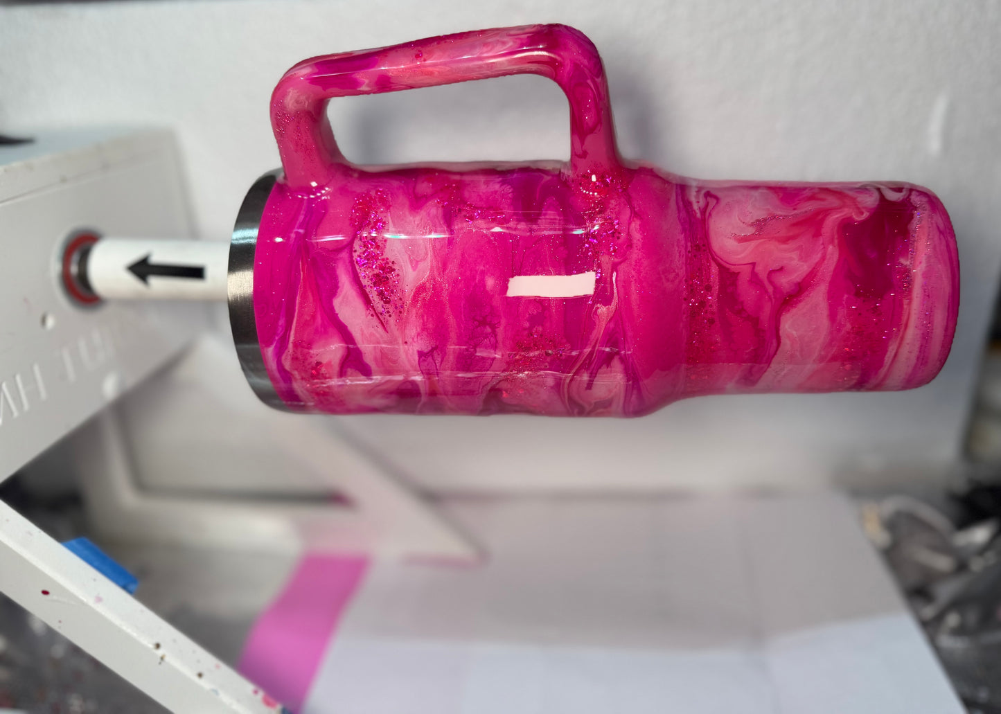 40oz Pink Handle Tumbler