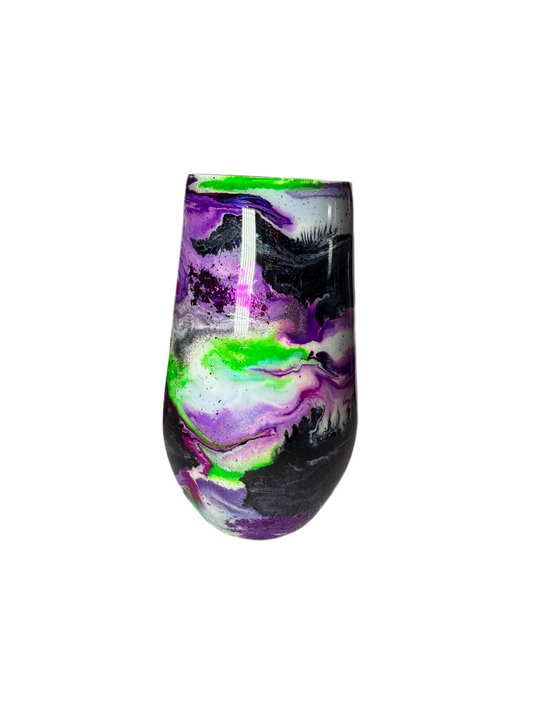 #3. 17oz Stemless - SpookyJuice Ink Swirl