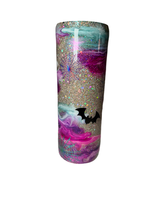 #2. 20oz Skinny - Glitter Webs Ink Swirl
